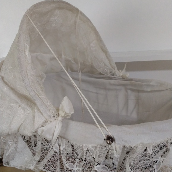Vintage Victorian Style Baby Carriage with Lace Canopy - Picture 9 of 16
